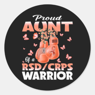 Trotse tante van een RSD CRPS Warrior Awareness Bo Ronde Sticker