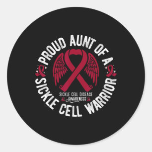 Trotse tante van een sikkelcelstrijder SCD bewustz Ronde Sticker
