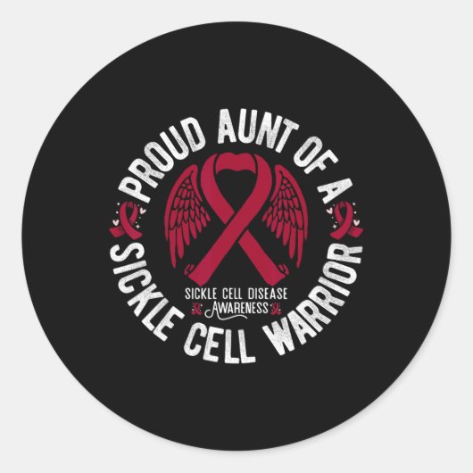 Trotse tante van een sikkelcelstrijder SCD bewustz Ronde Sticker (Voorkant)