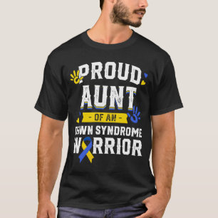 Trotse tante van een Warrior Down Syndroom Bewustz T-shirt