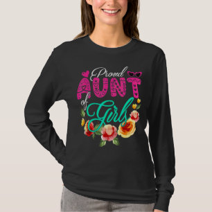 Trotse tante van Meisjes Leuke Bloemen Hart Moeder T-shirt