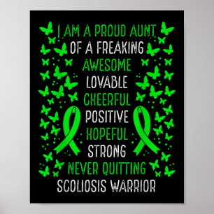 Trotse tante van Scoliose Warrior Awareness Moveme Poster