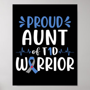 Trotse tante van T1D Warrior Diabetes Awareness Bl Poster