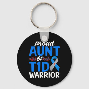 Trotse tante van T1D Warrior Survivor Diabetes Awa Sleutelhanger
