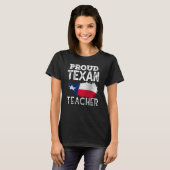 Trotse Texaanse leraar Leuke Texas Patriottische P T-shirt (Voorkant volledig)