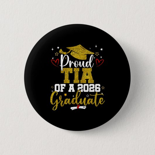 Trotse tia van eindexamenstudent klas 2026 ronde button 5,7 cm (Voorkant)