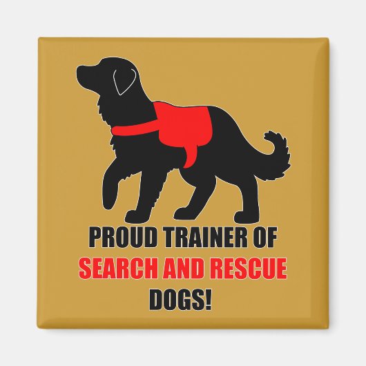Trotse Trainer: Search and Rescue Golden Retriever Magneet (Voorkant)