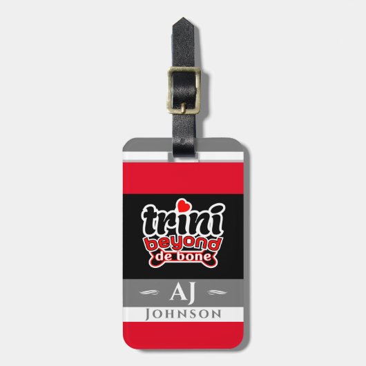 Trotse Trini Beyond De Bone Slang met vlag Bagagelabel (Voorkant verticaal)