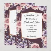 Trotse trouwkaart, rozen, koper kaart (Voorkant / Achterkant)