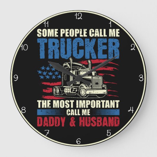 Trotse trucker, papa, man grote klok (Voorkant)