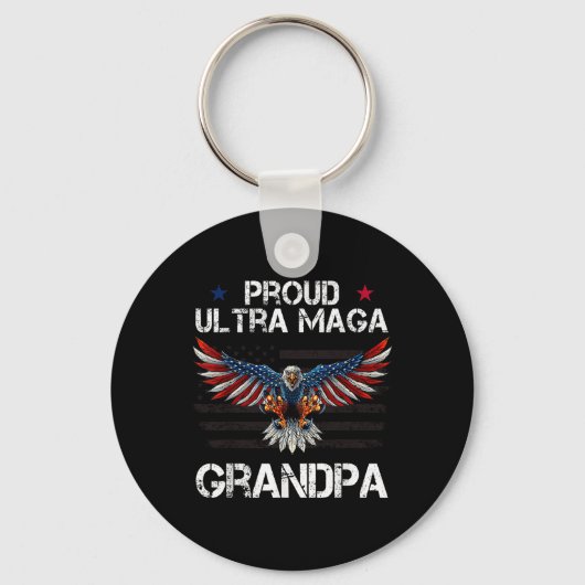 Trotse Ultra opa cadeaus voor opa Eagle USA FL Sleutelhanger (Voorkant)