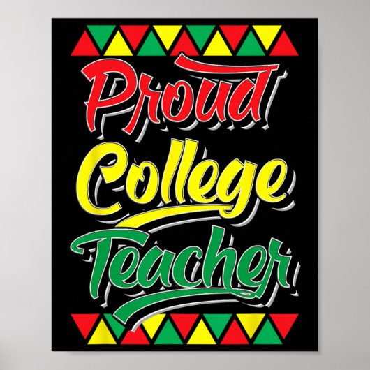 Trotse universiteitsdocent Black History Month Afr Poster (Voorkant)