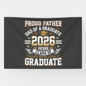 Trotse Vader Afgestudeerde Klas 2026 Spandoek (Horizontaal)