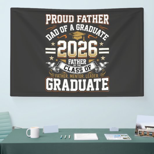 Trotse Vader Afgestudeerde Klas 2026 Spandoek (Beurs)