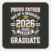 Trotse Vader Afgestudeerde Klas van 2026 Vierkante Sticker (Voorkant)