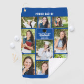 Trotse Vader Afstuderen Fotocollage Vaderdag Golfhanddoek (Insitu)