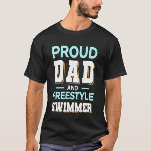 Trotse vader freestyle zwemmer ontwerp lichtblauw t-shirt