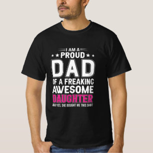 Trotse vader Geweldige dochter Grappig T-shirt