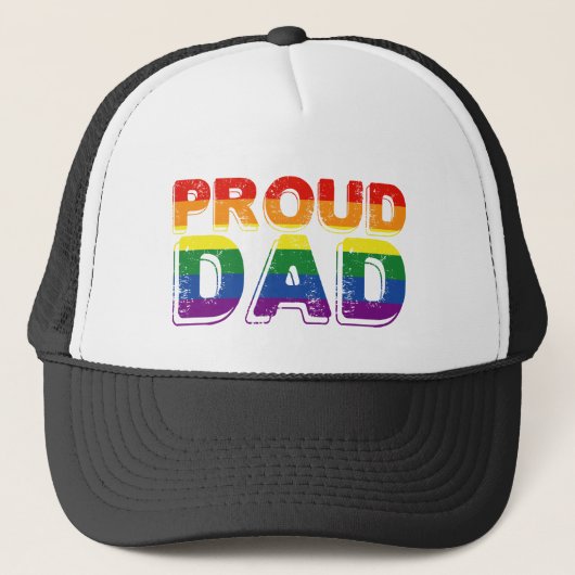 Trotse Vader LGBT Ouder Gay Pride Vader Trucker Pet (Voorkant)