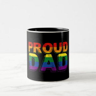 Trotse Vader LGBT Ouder Gay Pride Vader Tweekleurige Koffiemok