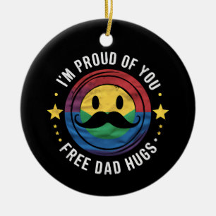 Trotse Vader Omhelzingen Gay Pride Bondgenoot LGBT Keramisch Ornament