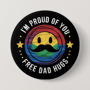 Trotse Vader Omhelzingen Vriend Van Gay Pride LGBT Ronde Button 7,6 Cm