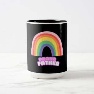 Trotse Vader Regenboog Vader Vaderdag Schattig Ret Tweekleurige Koffiemok