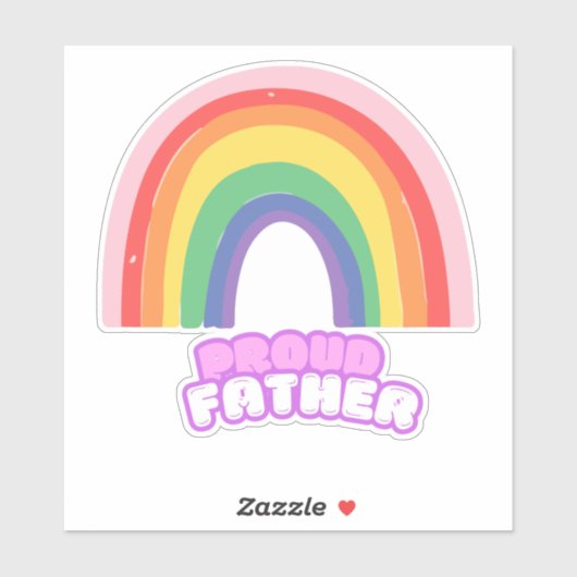 Trotse Vader Regenboog Vader Vaderdag  Sticker (Vel)