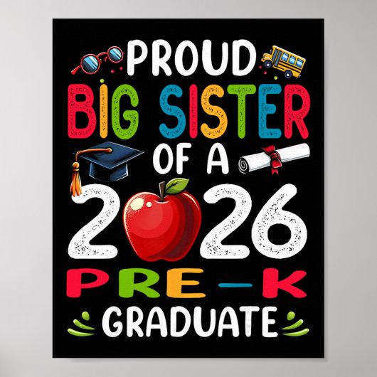 Trotse vader van afgestudeerde Pre-k 2026 Moederda Poster (Voorkant)
