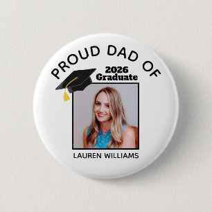 Trotse vader van Afstuderen foto 2025 Custom Afstu Ronde Button 5,7 Cm