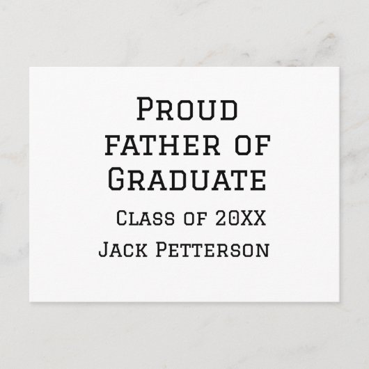 Trotse vader van afstuderen klasse van 20XX voeg n Briefkaart (Voorkant)