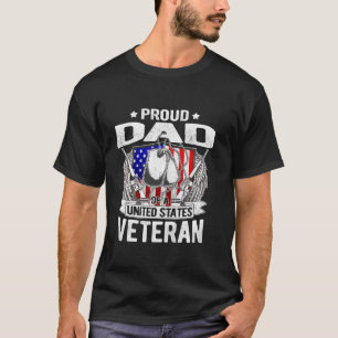 Trotse vader van Amerikaanse veteraan US Flag Dog T-shirt