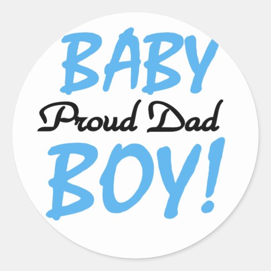 Trotse vader van Baby Boy Tshirts en geschenken Ronde Sticker (Voorkant)