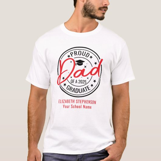 Trotse vader van de afstuderen familie matching t-shirt (Voorkant)