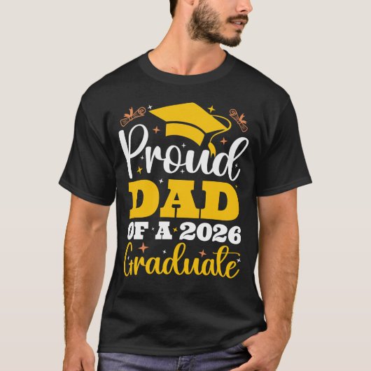 Trotse Vader Van Een 2026 Gepersonaliseerde Afstud T-shirt (Voorkant)
