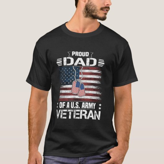 Trotse vader van een Amerikaanse leger veteraan da T-shirt (Voorkant)
