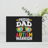 Trotse vader van een autisme krijger familie kaart (Staand voorkant)