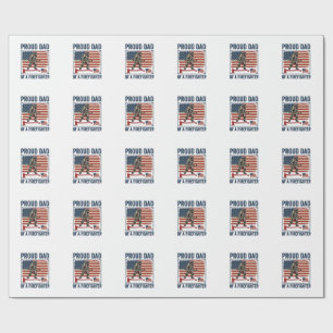 Trotse vader van een brandweerman vintage vlag Vec Cadeaupapier