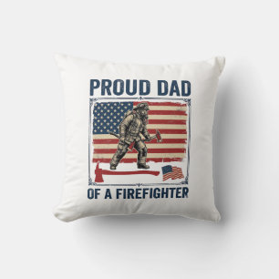 Trotse vader van een brandweerman vintage vlag Vec Kussen