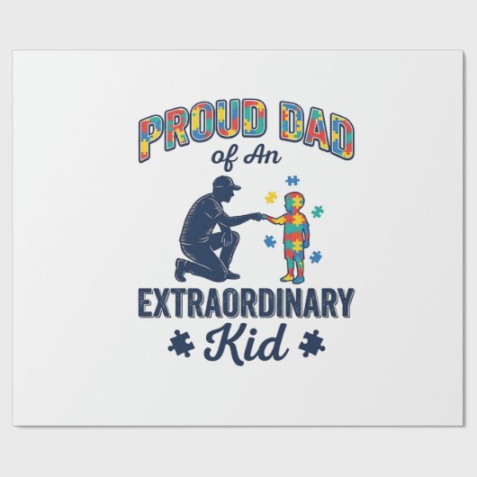 Trotse vader van een buitengewoon kind autisme vec cadeaupapier (Vlak)