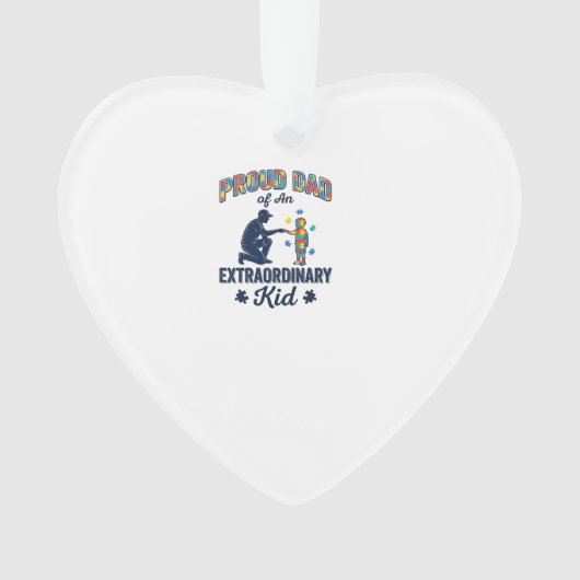 Trotse vader van een buitengewoon kind autisme vec ornament (voorkant)