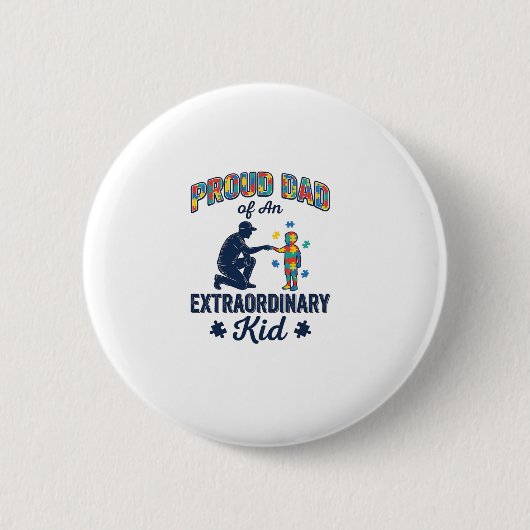 Trotse vader van een buitengewoon kind autisme vec ronde button 5,7 cm (Voorkant)