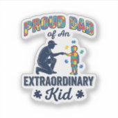 Trotse vader van een buitengewoon kind autisme vec sticker (Voorkant)