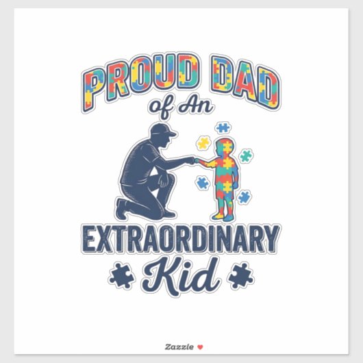 Trotse vader van een buitengewoon kind autisme vec sticker (Vel)