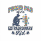 Trotse vader van een buitengewoon kind autisme vec sticker (Voorkant)
