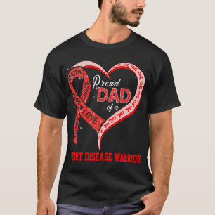 Trotse vader van een hartziekte krijger t-shirt