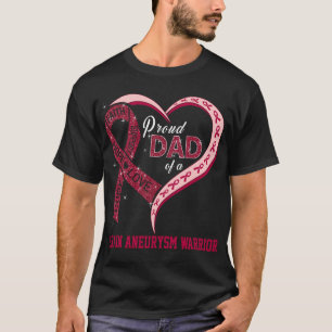Trotse vader van een hersenaneurysma krijger t-shirt