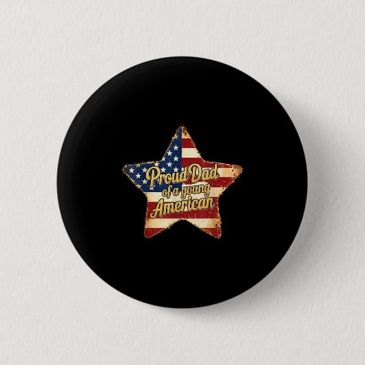 Trotse vader van een jonge Amerikaanse patriottisc Ronde Button 5,7 Cm (Voorkant)