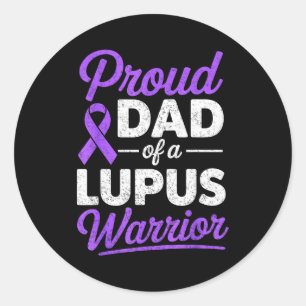 Trotse vader van een lupus krijger sle strijdster ronde sticker