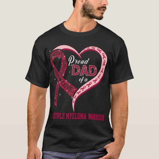 Trotse vader van een multipel myeloom krijger t-shirt (Voorkant)